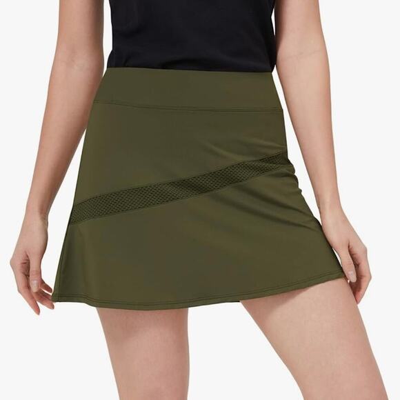 Women's Tennis Skort High Elastic Waist Golf Athletic Running Skirt Gym Yoga L - Picture 2 of 2